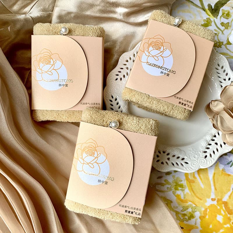 Long-Lasting Fragrance Pearl Accessory New Favor Gift Set with Pure Cotton Towels, Business Return Gift Towels