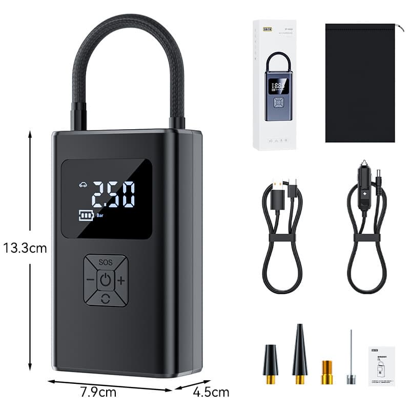 New Car Air Pump, Portable Electric Tire Inflator, Wireless Mini Air Pump