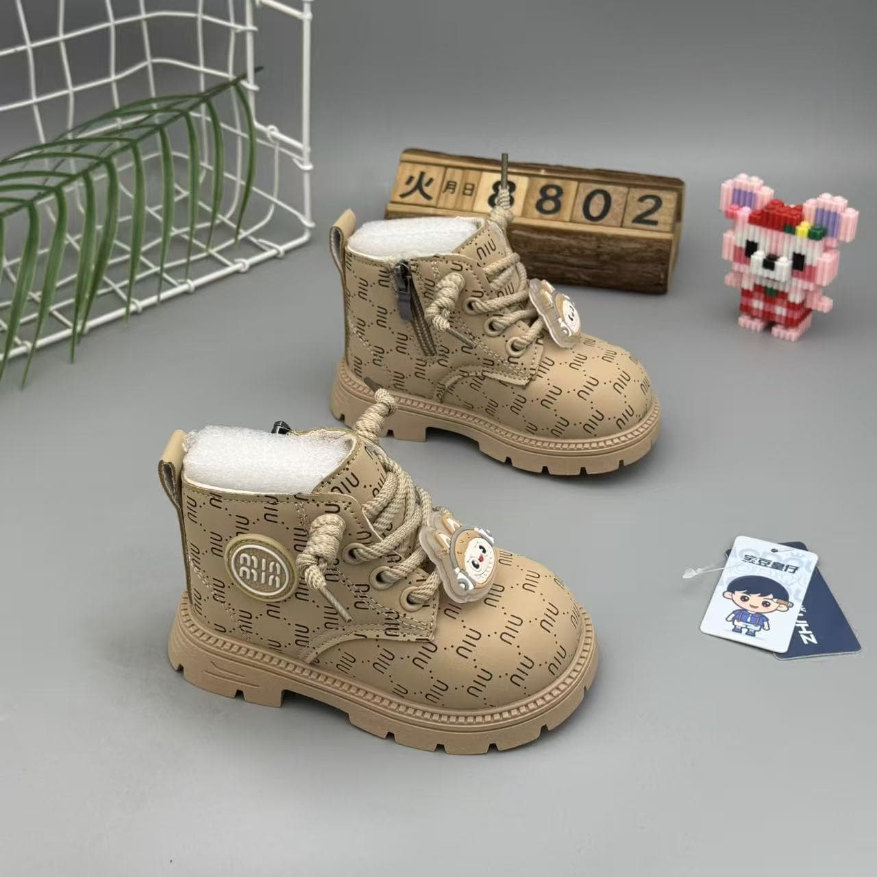 Children's Martin Boots, New Autumn/Winter Style, Fleece-Lined and Thickened, Cotton Winter Short Boots for Boys and Girls