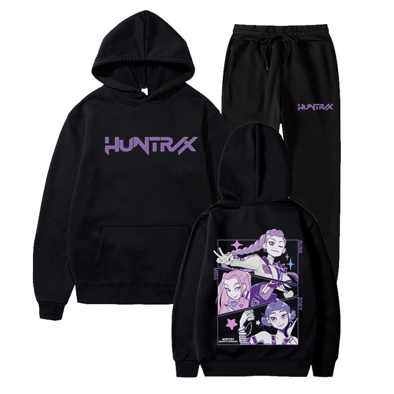 2025 Cross-Border New Fashion Kpop Hunter Girl Group Hooded Loose Men's and Women's Casual Sports Sweatshirt Suit