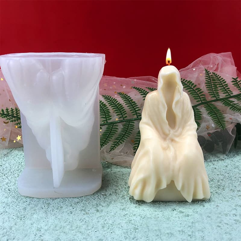 Mysterious Ghost Black Figure Scented Candle Silicone Mold Handmade Gypsum Decorative Ornament DIY Figure Candle Mold