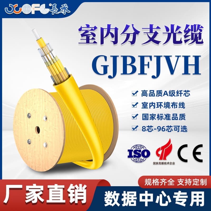 Changcheng GJBFJVH Indoor Branch Optical Cable Engineering National Standard Telecommunication Grade Communication Optical Cable Fiber Manufacturer Direct Sales