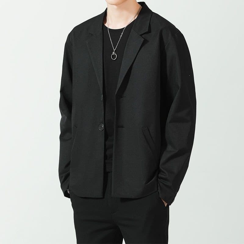 Casual Blazer for Men Loose Fit Korean Trendy Summer Suit Jacket Streetwear Yuppie DK Uniform