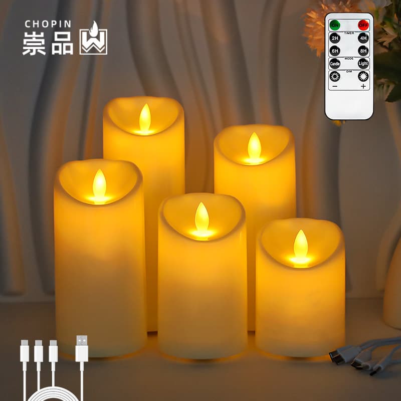 Cross-border Rechargeable LED Electronic Candle for Concert Stage Performance Wedding Christmas Decoration Atmosphere Prop
