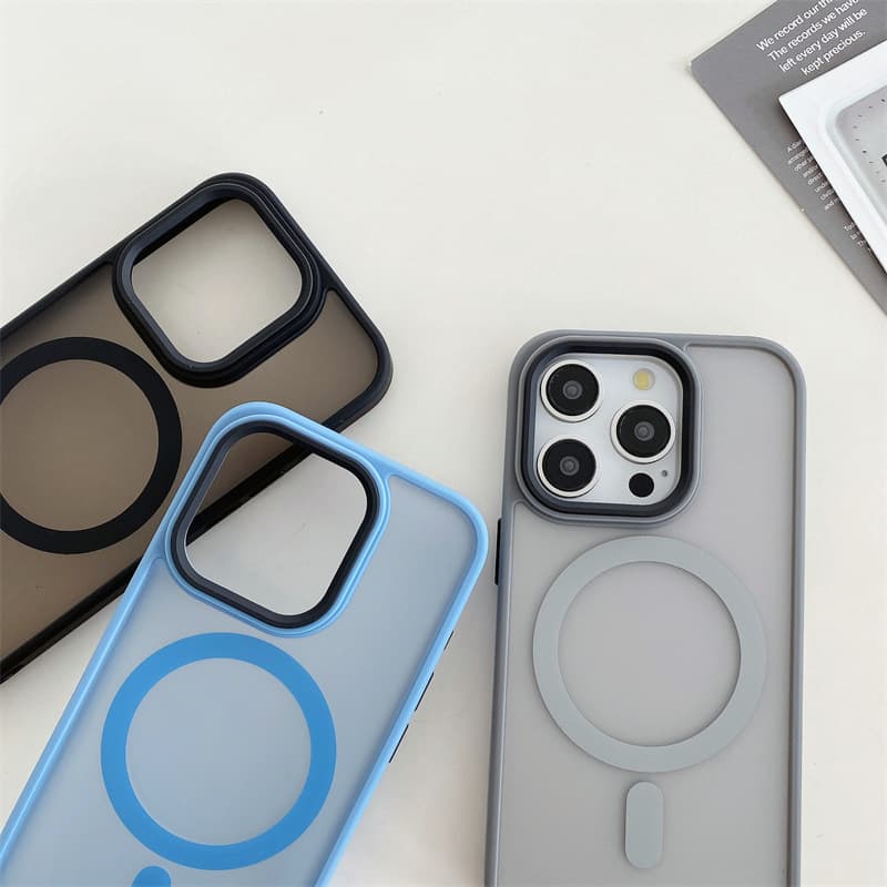 Soft Touch Frosted Translucent Matte Magnetic Phone Case for iPhone 17 Pro Max, Premium Hard Shell for Apple 15