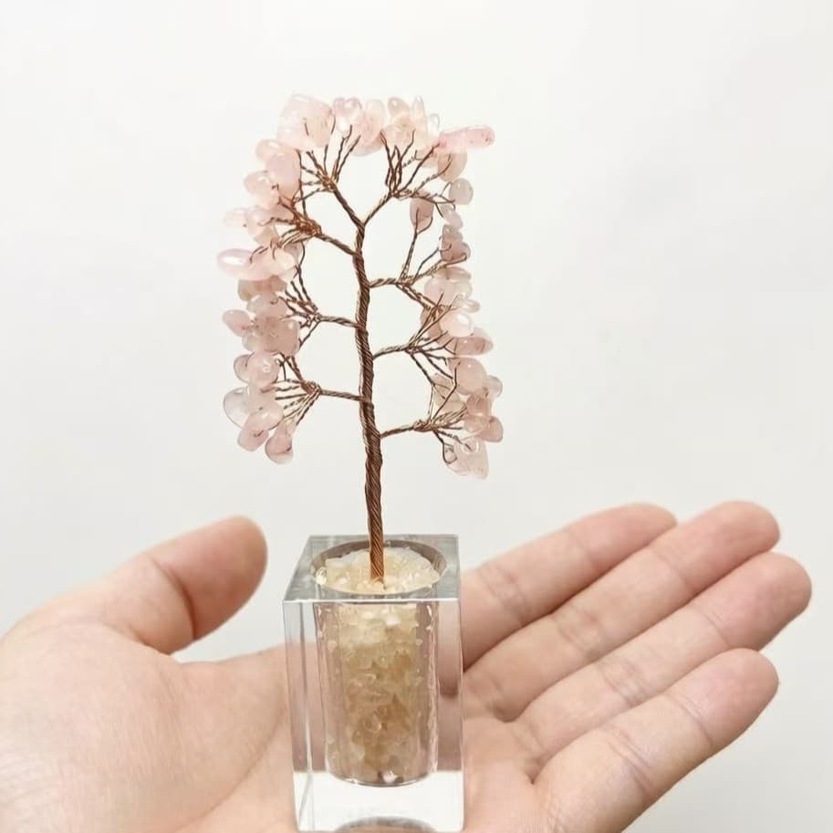 Rose Quartz Money Tree, Small Luck in the Palm, Healing Ornaments, Peach Blossom Gifts, Home Aesthetics, Good Luck Blessings