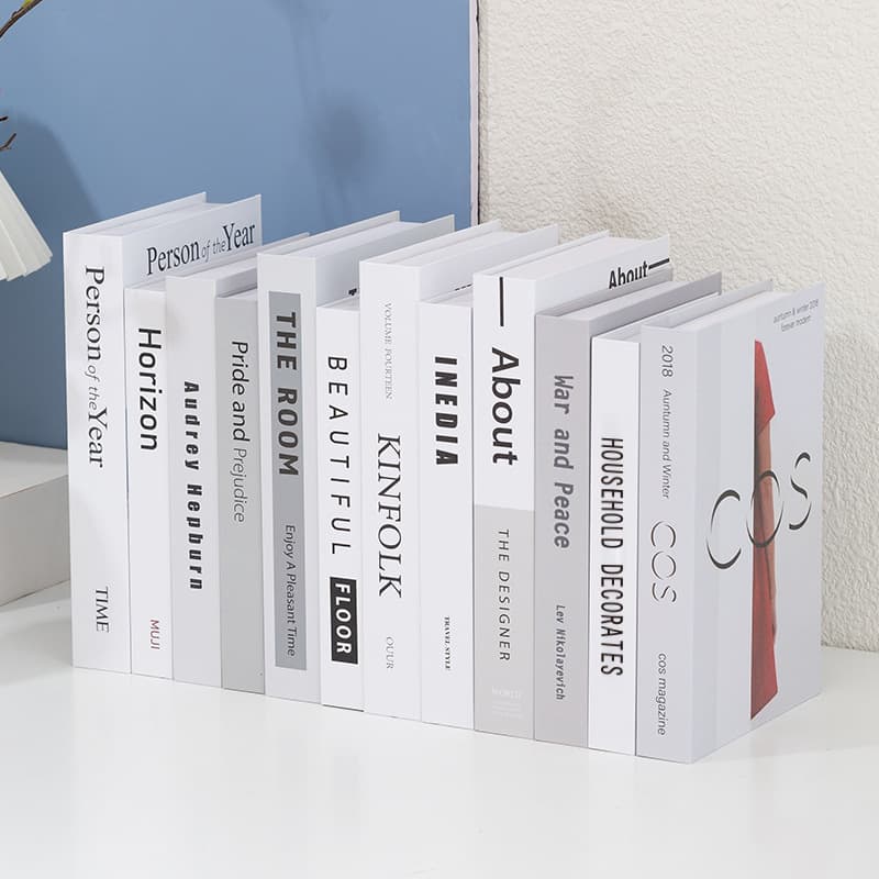 Modern Fake Book Wholesale Minimalist Simulation Book Decoration for Sales Office Exhibition Hall Soft Decor Prop Book Box Display