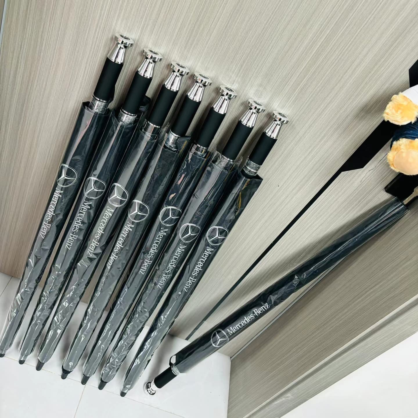 Umbrella Black Coated Logo Mercedes Car Emblem Umbrella Rolls Royce Long Handle Umbrella Business Rain Umbrella Gift Advertising Golf Umbrella