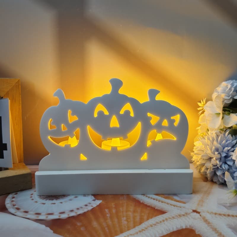 S0628R Halloween Triple Pumpkin Head Plug-in Decorative Plaster Mold DIY Silicone Mold