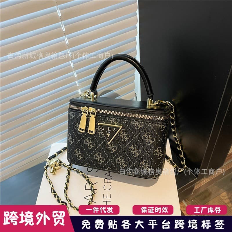 Hot-selling women's retro old flower classic hand-held box bag cross-border new style personalized foreign style light luxury crossbody bag for women