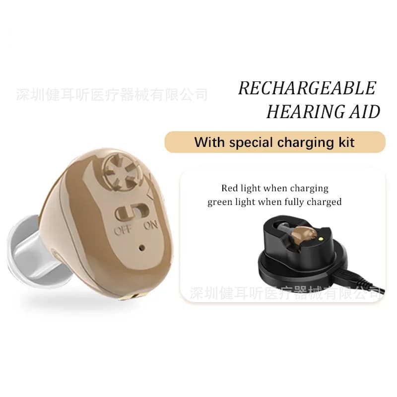 12-Base Charging Mini Compact Hearing Aid for Elderly Easy to Carry Cross-Border Hot-Selling English Version Low-Frequency Noise Reduction