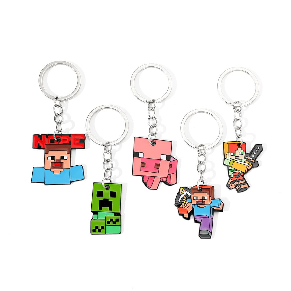 Minecraft Keychain Minecraft Backpack Pen Case DIY Accessories Accessories Alloy Die-cast Decoration Key Chain