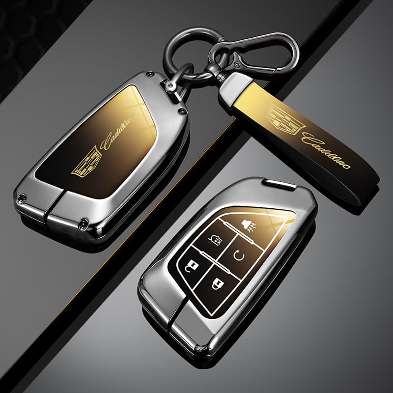 Cadillac Key Case Compatible with XT6 CT5 Men XT5 Women XT4 Buckle CT6 Premium Cover XTS ATSL Metal Shell