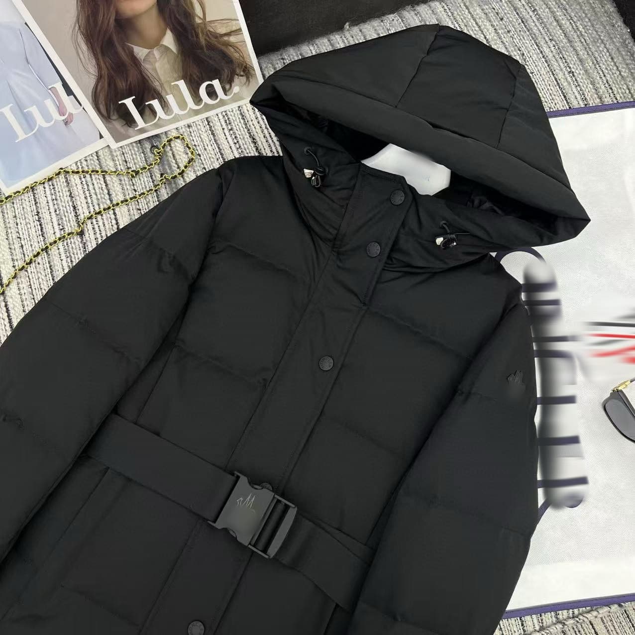 Factory Direct M25 Winter New Versatile Stylish Waist-Belted Hooded Warm Cotton Jacket