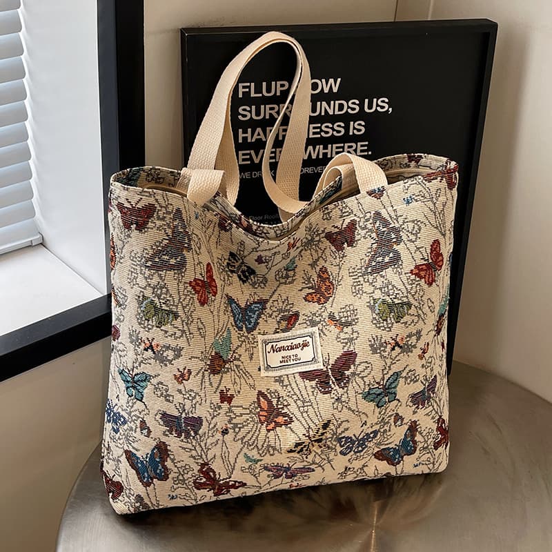 High School Student Canvas Bag 2024 New Commuter Tote Bag Women's Ins Fashion Shoulder Mummy Bag