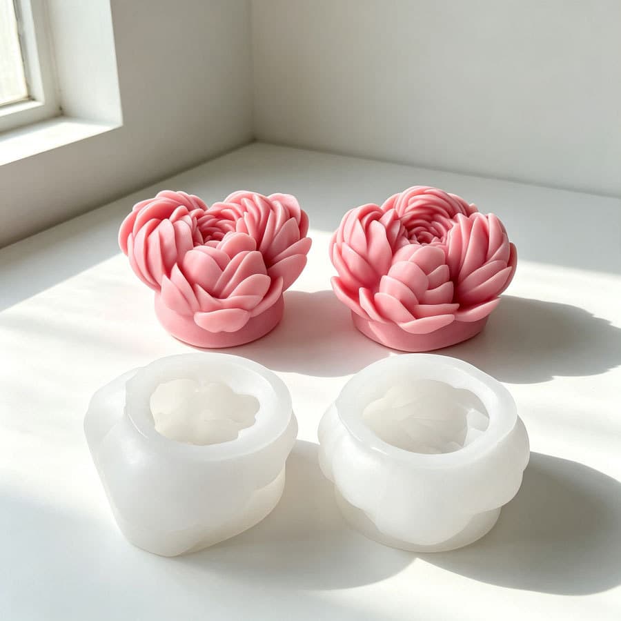 Flower flower scented candle silicone mold diy peony flower handmade soap diffuser stone aromatherapy abrasive