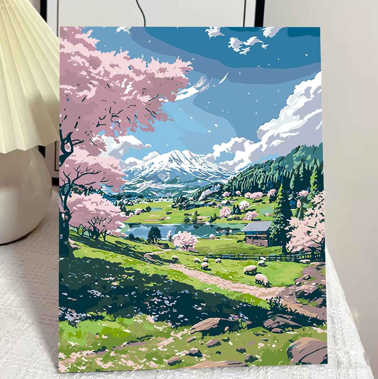 40*50cm DIY Digital Oil Painting Acrylic Fill-in Large Size Cartoon High Aesthetic Healing Decorative Painting