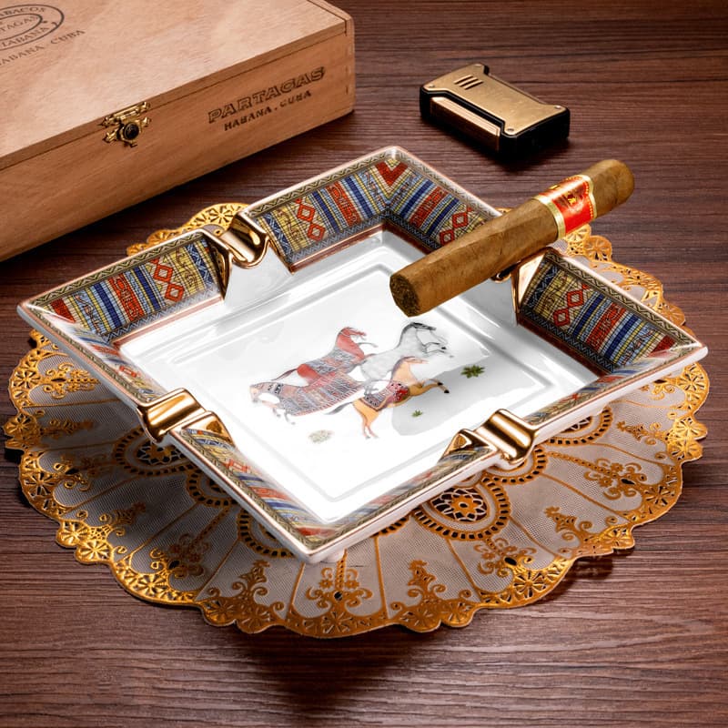 Kelong cigar ashtray four slots creative fashion cigar ashtray ceramic cigar special ashtray large diameter cigarette dish