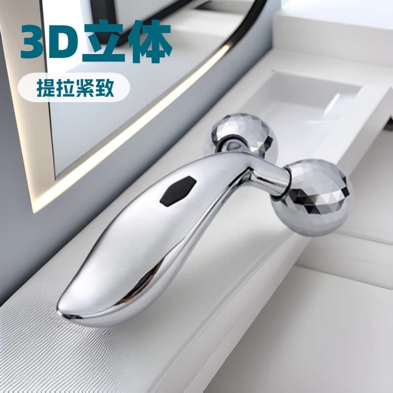 Cross-border Factory Wholesale 3D Manual Roller Face Slimming Massager Facial Lifting V-Shape Beauty Massage Tool