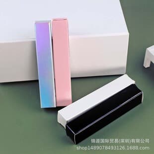 In Stock Lip Gloss Tube Laser Packaging Box Black White Cosmetic Lip Gloss Lip Oil Empty Box 21*121mm Paper