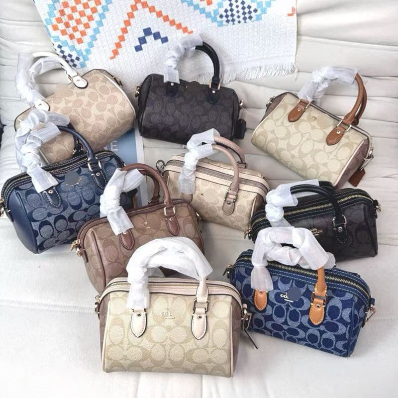 Coco New Rowan Mini Boston Pillow Bag Small, Fashionable and Versatile Monogram Handbag, Shoulder Bag, Crossbody Bag for Women