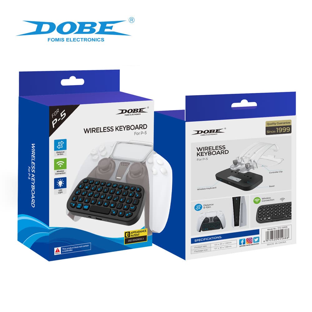 PS5 Controller Bluetooth Wireless Keyboard with Backlight P5 External Keyboard with Clip for Voice Chat TP5-0556S