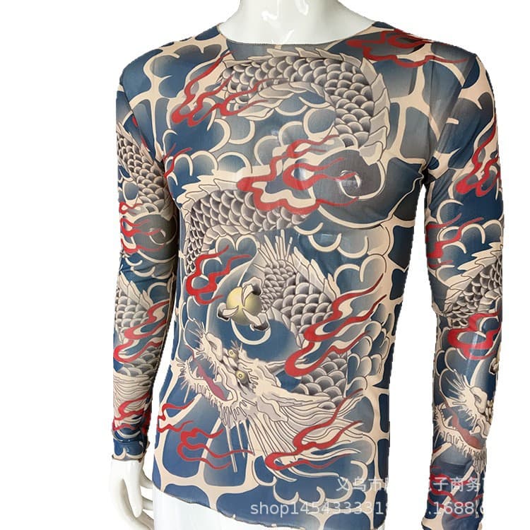 Factory Loss Tattoo Clothing High Elasticity Plus Size Tattoo Long Sleeve T-Shirt Tattoo Long Sleeve Base Layer Retail