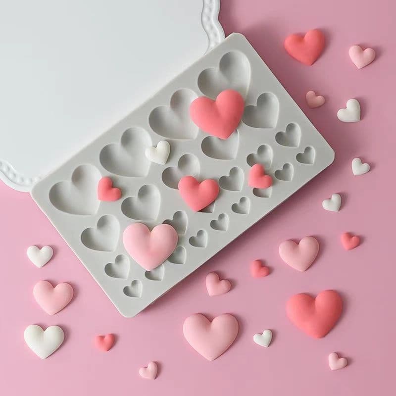 DIY Fondant Mold for Cake Decorating, Chocolate, Wax Melts, Hair Clips - Heart Shape
