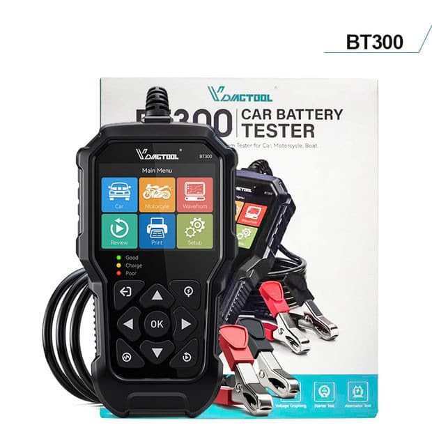 VDIAGTOOL BT300 12V/24V Vehicle Digital Battery Analyzer, Automotive Battery Tester