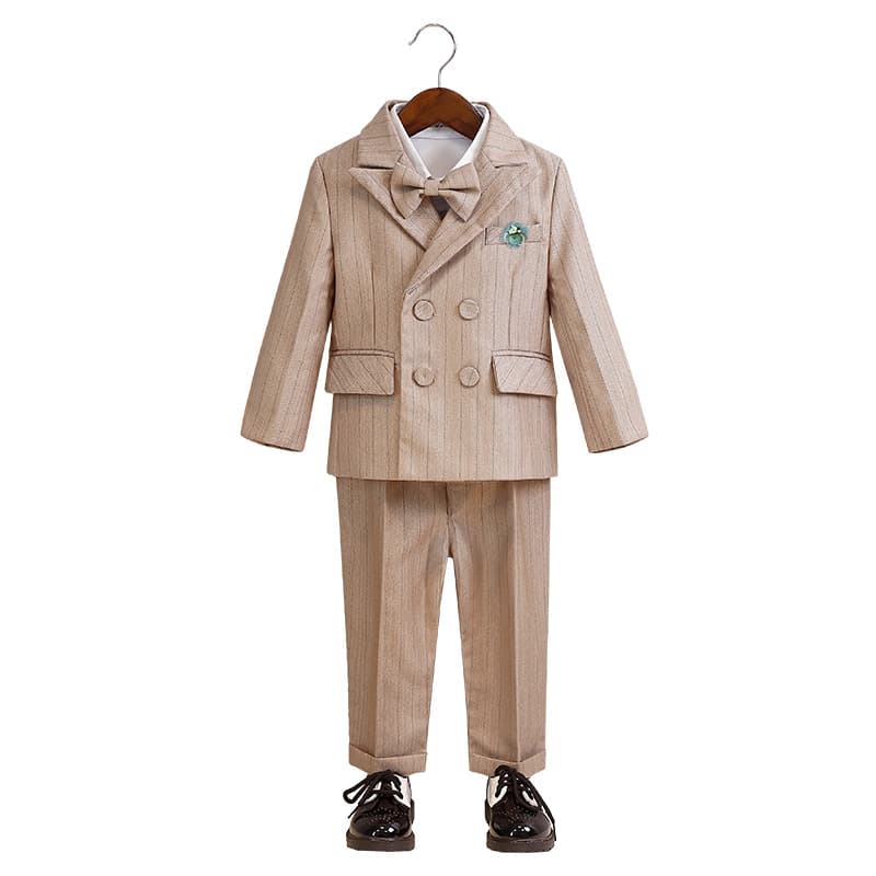 Boys' British Style Suit Vest Set for Hosting, Speech, Piano Performance, Flower Boy, and First Birthday Party