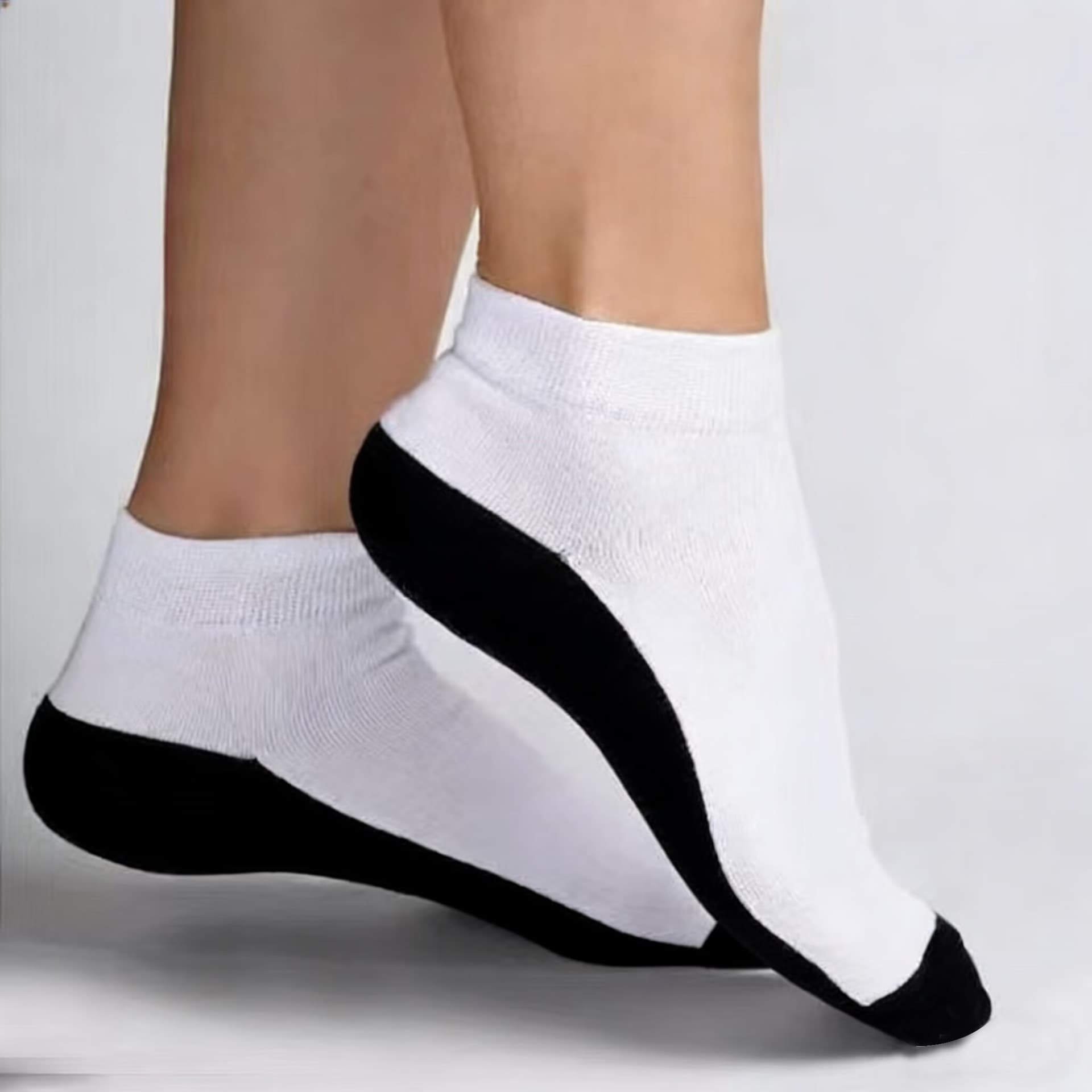 Curated Cross-Border Men's and Women's Socks, Short Socks with Sole, Flat Knit Mid-Calf Sports Socks, Moisture-Wicking, Odor-Resistant, Anti-Friction Casual Socks