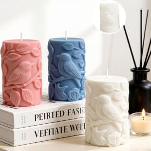 Bird Relief Cylinder Aromatherapy Candle Silicone Mold DIY Animal Plaster Ornament Epoxy Resin Mold Wholesale