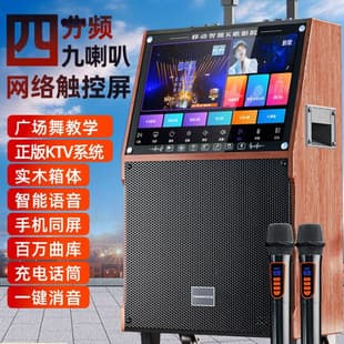 Square Dance Speaker with Display Screen, All-in-One KTV Microphone, Outdoor Dancing Video Bluetooth Speaker with Microphone
