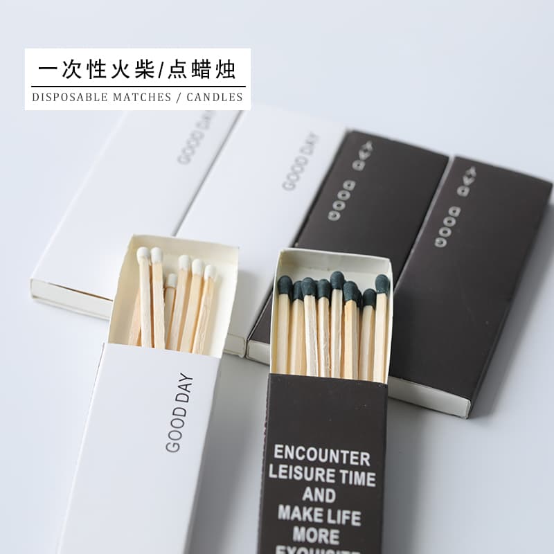 Extended art matchbox, black and white long matchbox, candle lighting decoration, photo taking, scented candle lighting, minimalist style matchbox