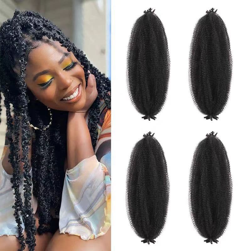 Factory Spot African Hand Tear Caterpillar Wigs Chemical Fiber Long Curls Marley Braid Fluffy Short Curls wigs