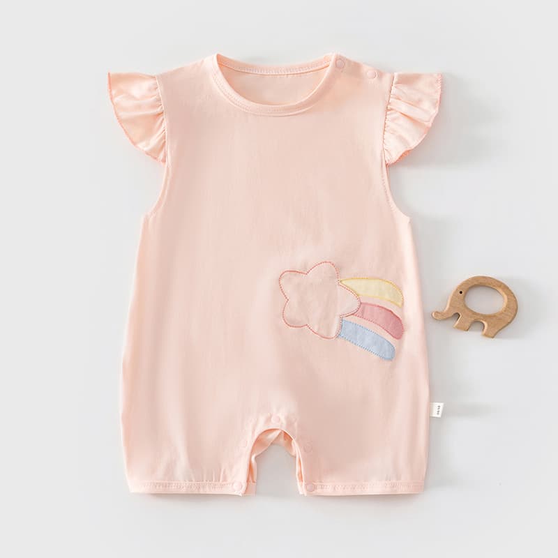 Girls Sleeveless Romper Summer 2026 New Stylish Baby Flutter Sleeve Jumpsuit Trendy Children Cute Versatile Sleeveless