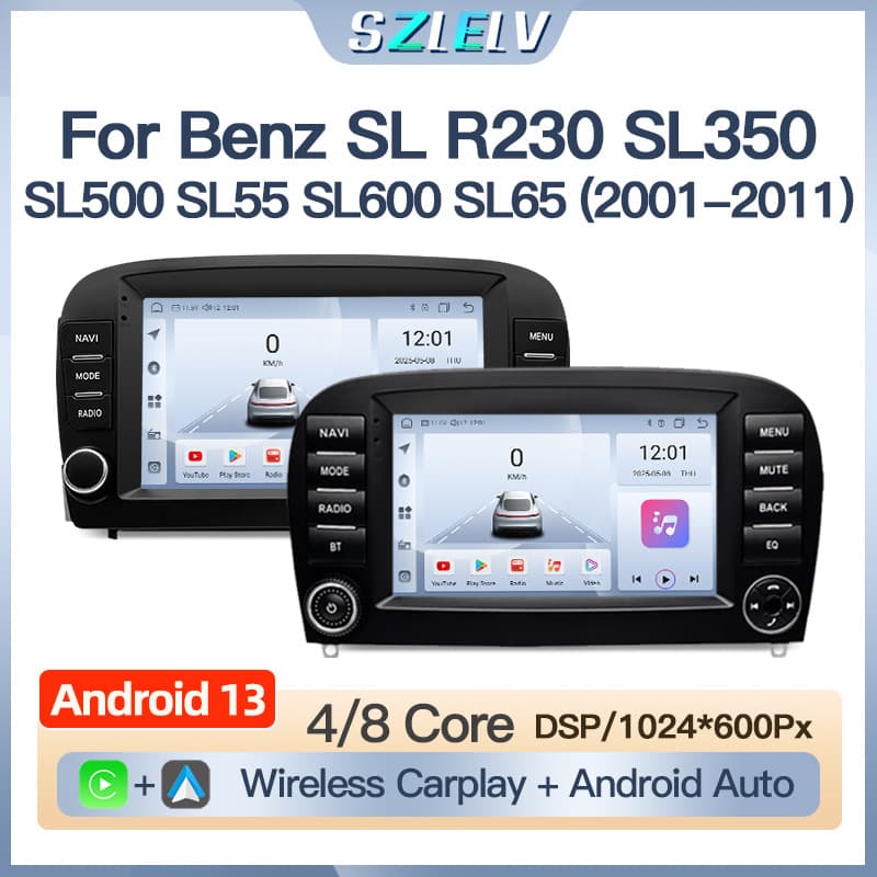 Suitable for Mercedes-Benz SL R230 SL350 SL500 SL55 SL600 SL65 car navigation radio control