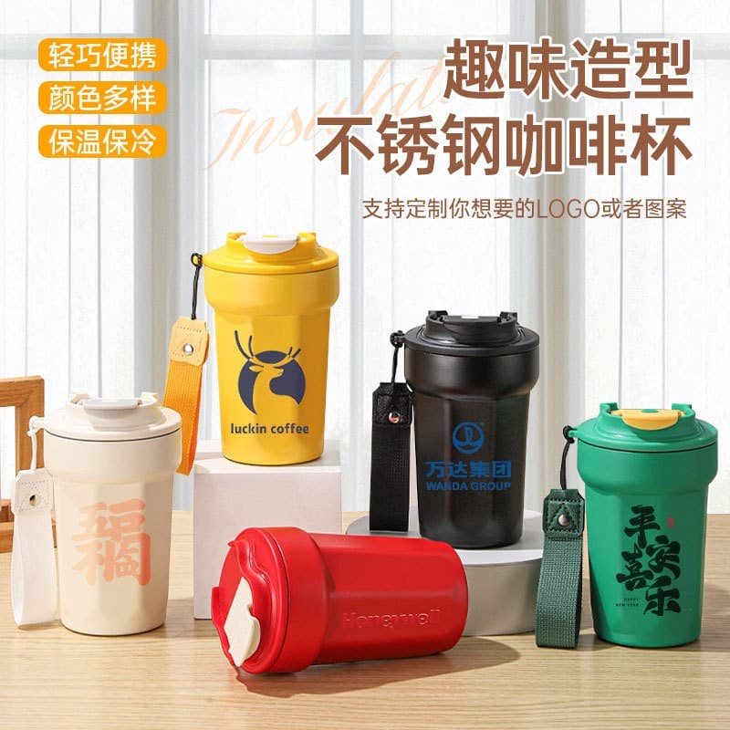 ✅ Iced Americano Octagonal Coffee Cup 316 Stainless Steel Insulated Mug High-End Gift Cup Car Portable Coffee Water Bottle
