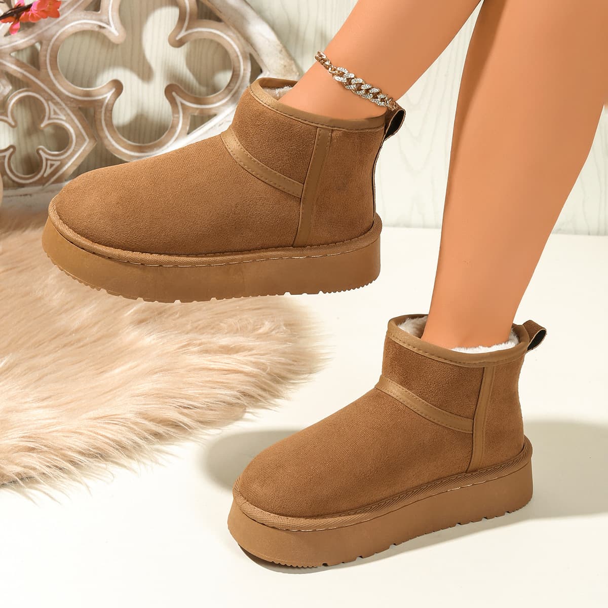 Women's Large-Toe Snow Boots with Plush Lining and Thick Cotton Shoes, Winter 2025 New Model, Warm Shoes, Snow Cotton Shoes, Snow Boots, Bread Shoes