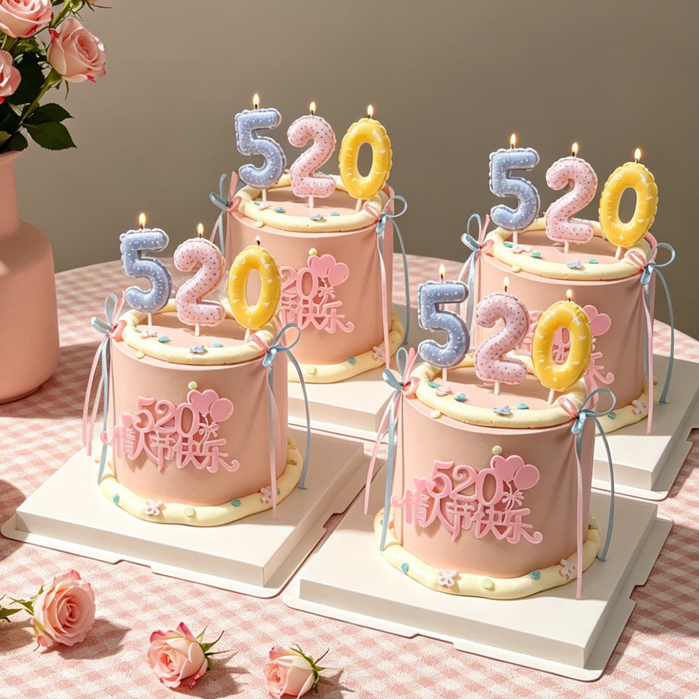 Couple Confession 520 Number Balloon Candle Cake Decoration Valentine's Day Happy Acrylic Holiday Insert