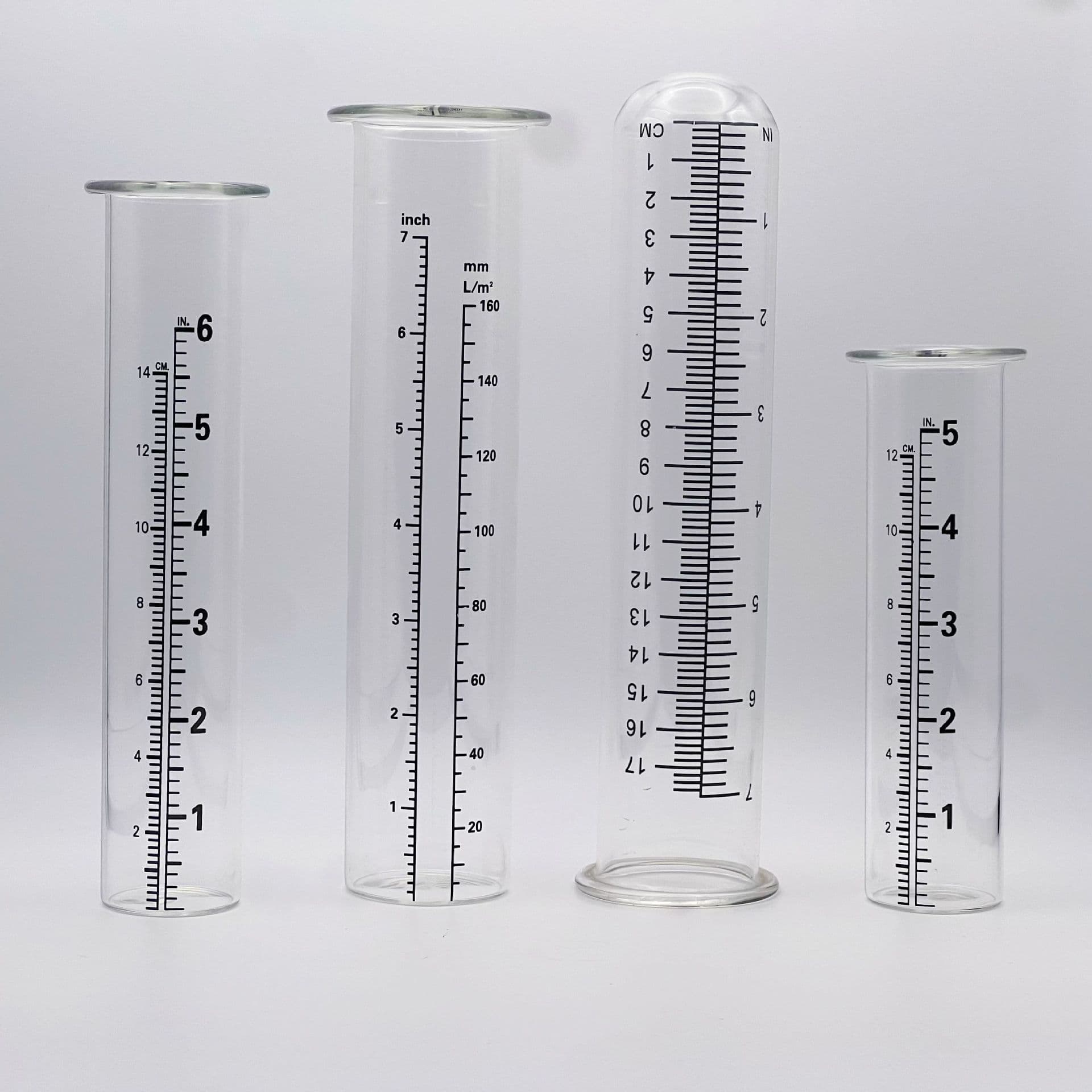 Cross-border Eco-Friendly New Product High Borosilicate Glass Rain Gauge, Ground-Insertion Test Tube Glass, Scratch-Resistant