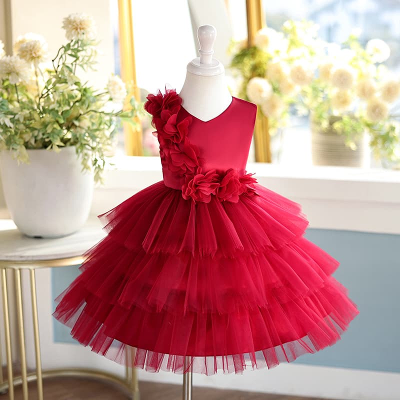 Cross-border new girls' dresses, children's dresses, sleeveless princess dresses, tutu skirts, cake dresses, birthday dresses