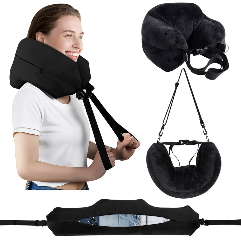 Travel Neck Pillow Case Portable Airplane Storage Pillow Case Multi-functional Fillable Adjustable Amazon Cross-border Hot Seller