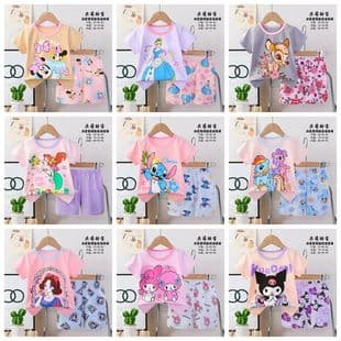 Kid's Pajamas 2026 Children's Casual Summer Korean Style Short Sleeve Short Pants Factory Direct