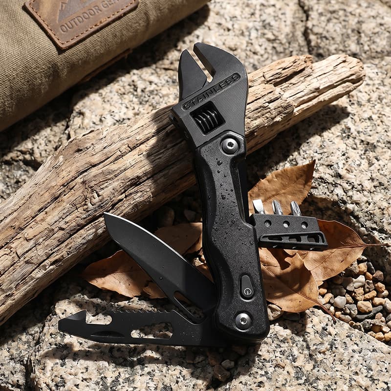 Cross-border multifunctional wrench hammer outdoor tool pliers portable folding multifunctional knife for camping and hiking