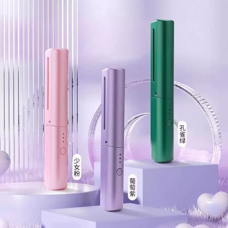 New Wireless Mini USB Charging Portable Straightening Comb Fluffy Hair Straight Curling Dual Purpose Hair Care Comb