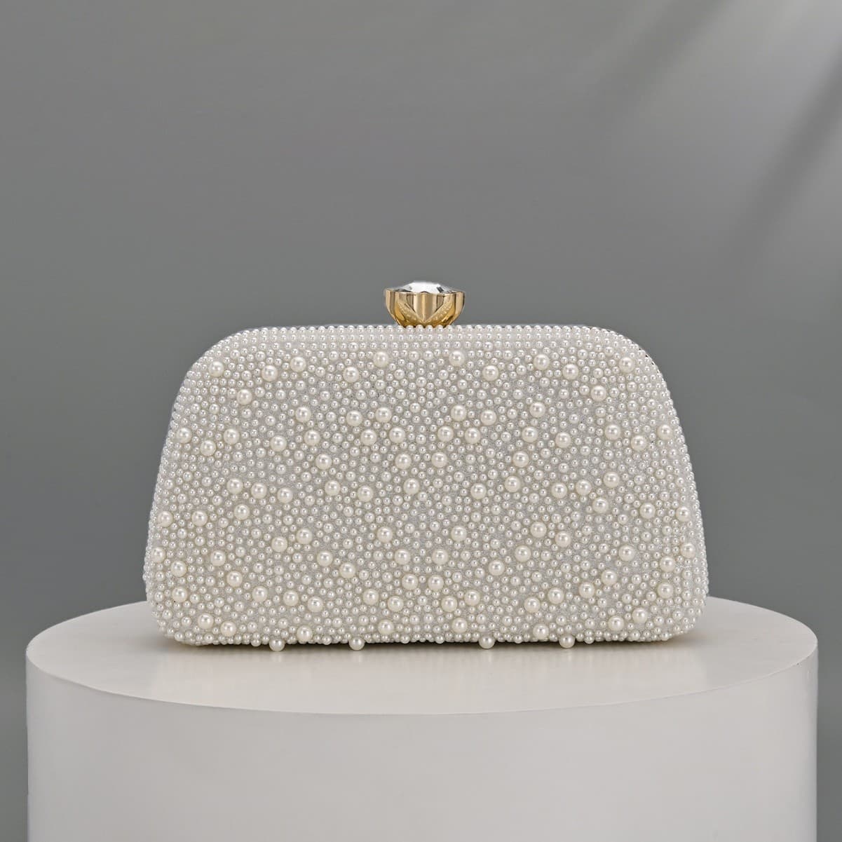 New Pearl Square Box Evening Bag Beaded Clutch Chain Bag Banquet Bag Evening Dress Bag Wedding Bag