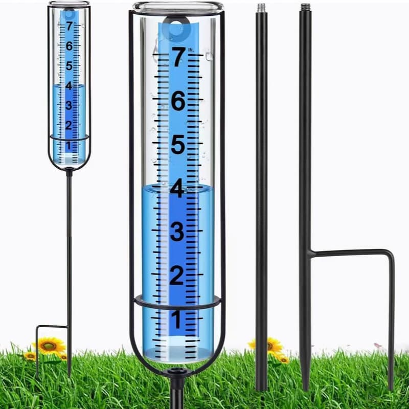 Outdoor with Iron Rod Rain Gauge Anti-fall, Sunproof, Scratch-resistant Portable Simple Digital Accurate