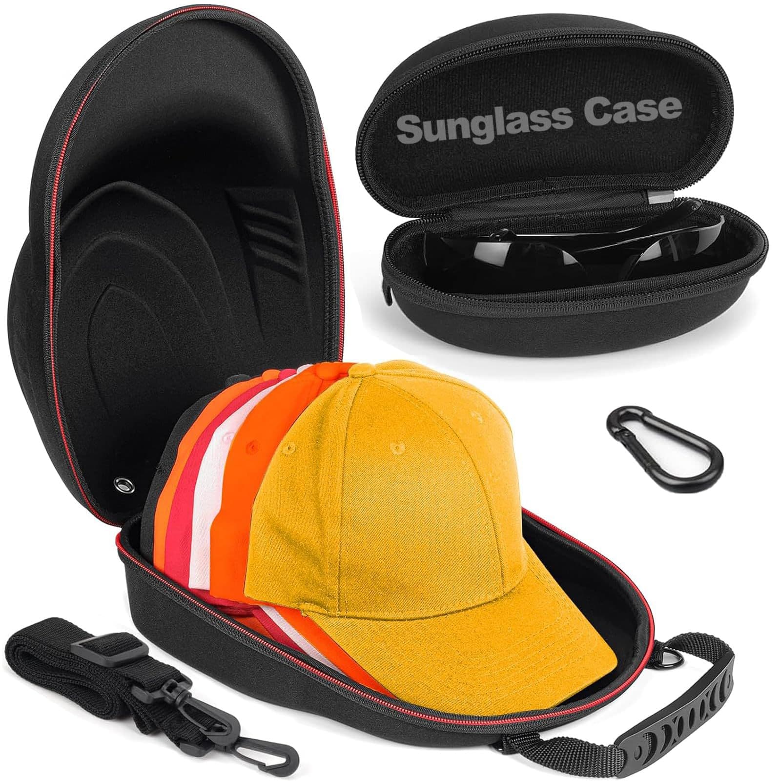 EVA Hat Travel Bag Storage Portable Carry Handle Bag with Sunglasses Compartment and Shoulder Strap Multi-functional