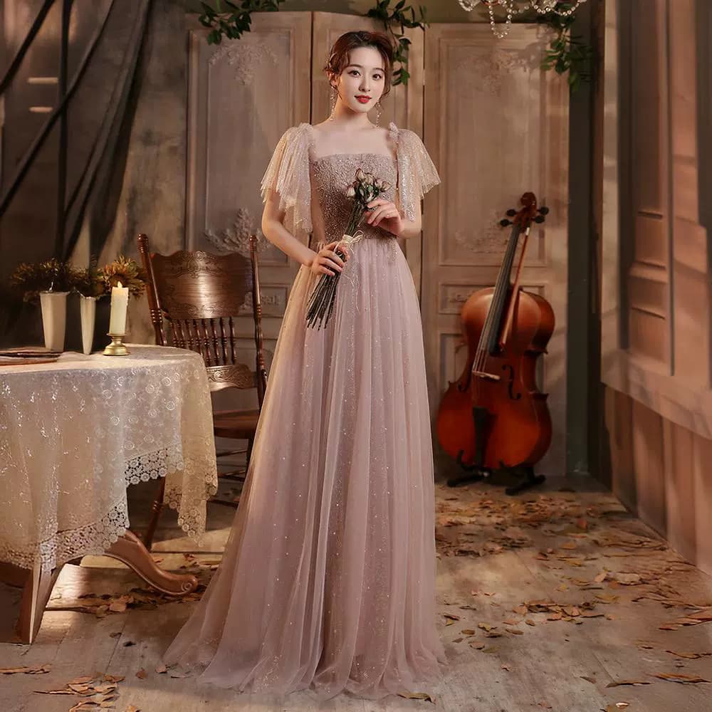 Elegant Evening Gown for Women 2026 Summer New Arrival Banquet Graceful Socialite One-Shoulder Bridesmaid Dress